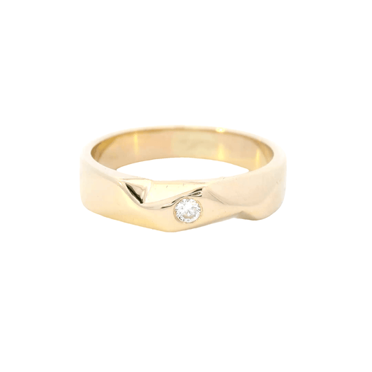 18K Yellow Gold Diamond Ring - 0.05ct