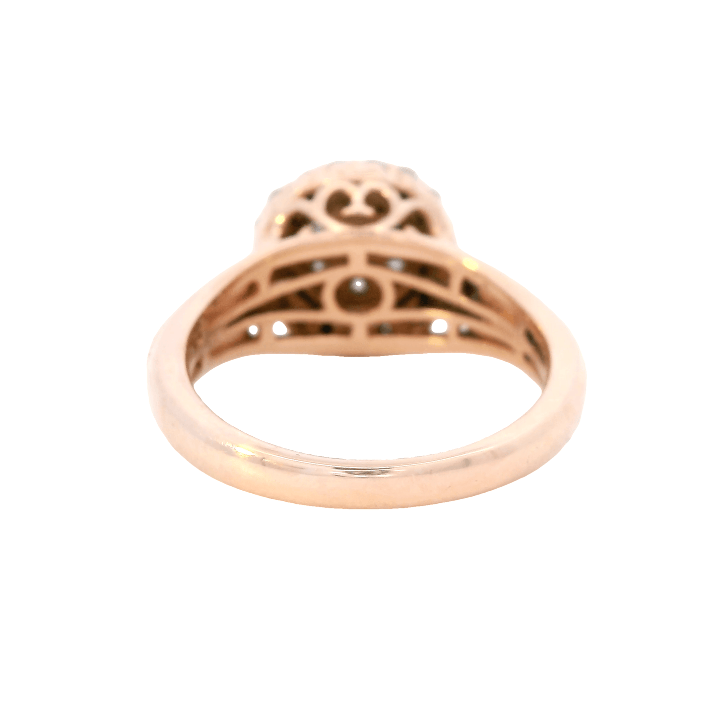10K Rose Gold Diamond Cluster Ring - 0.73ct