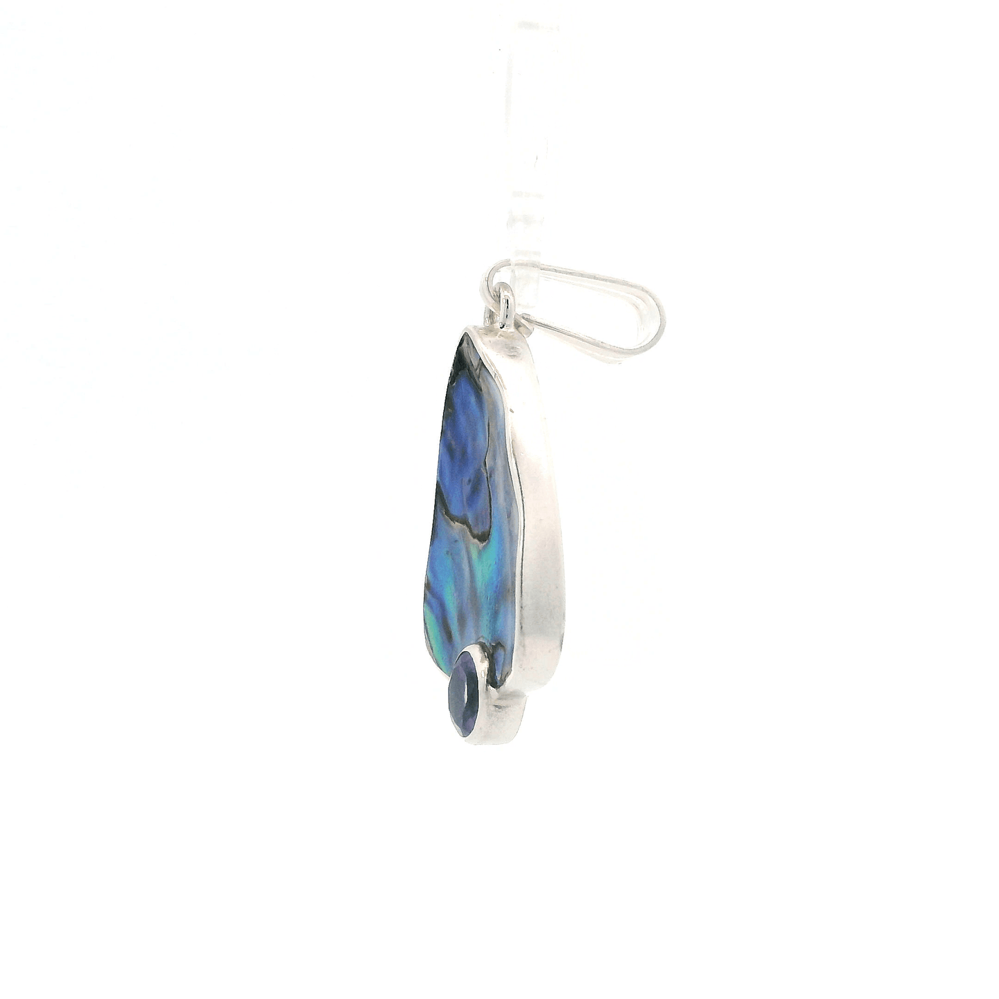 Marta Howell Sterling Silver Abalone Amethyst Stone Pendant