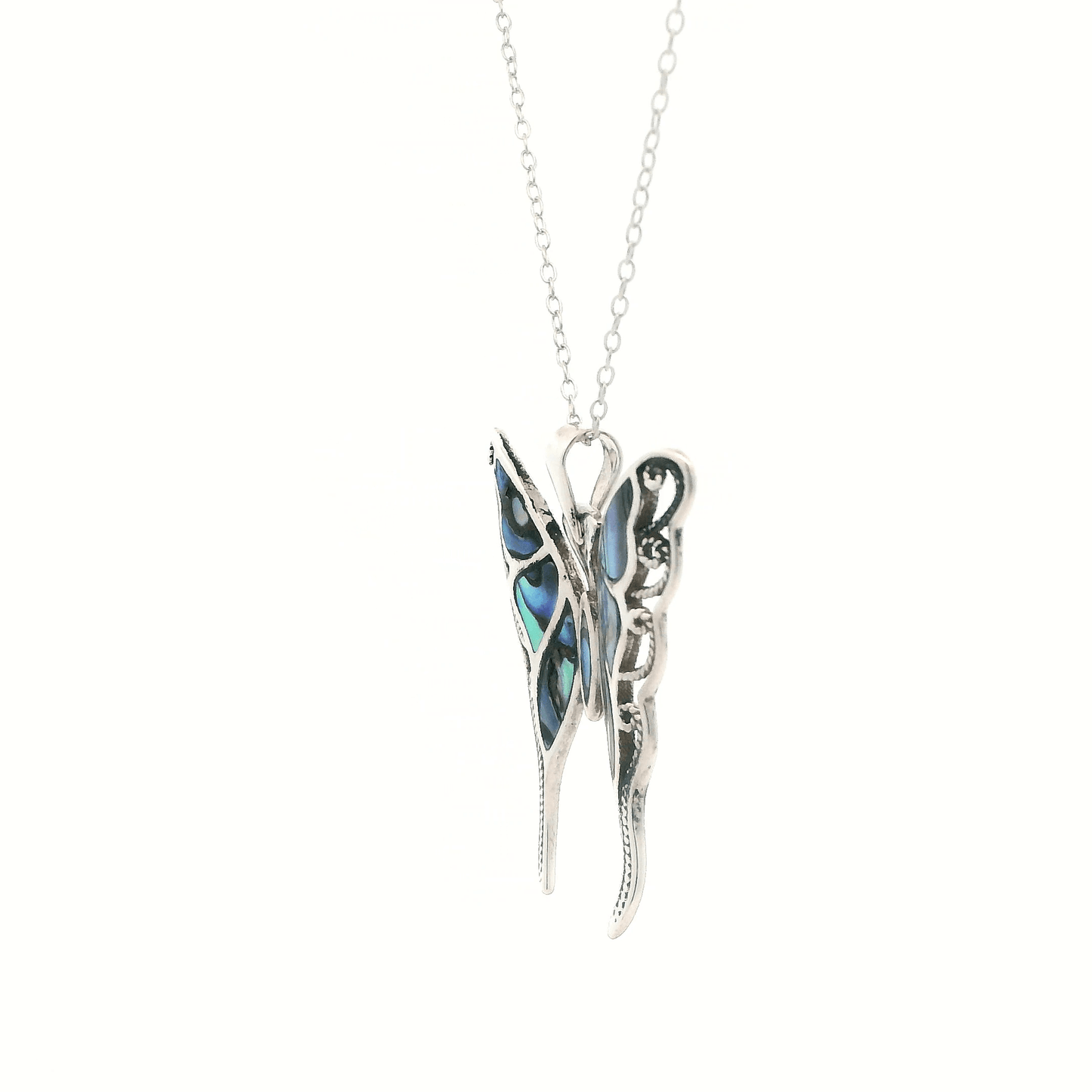 Sterling Silver & Abalone Butterfly Necklace