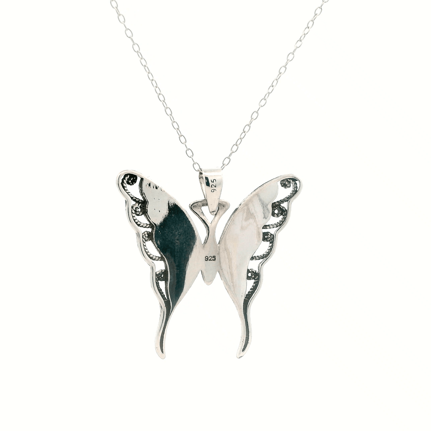 Sterling Silver & Abalone Butterfly Necklace