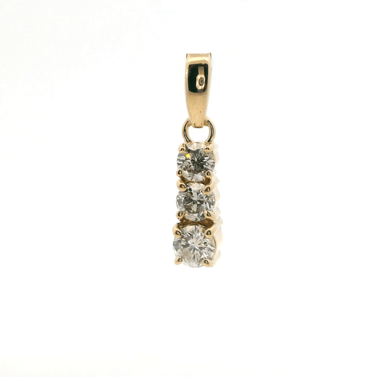 14K Yellow Gold Diamond Journey Pendant - 0.95ct