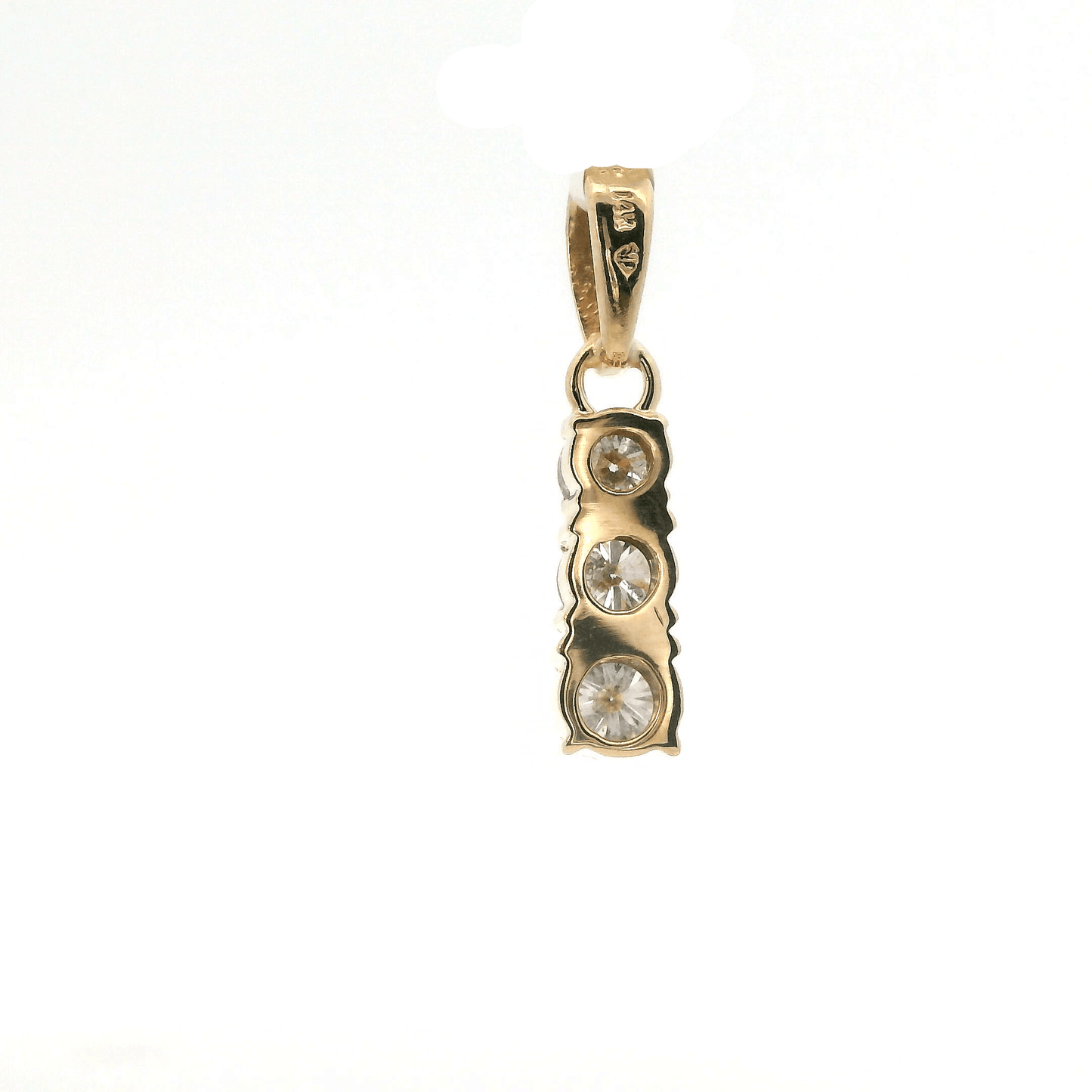 14K Yellow Gold Diamond Journey Pendant - 0.95ct
