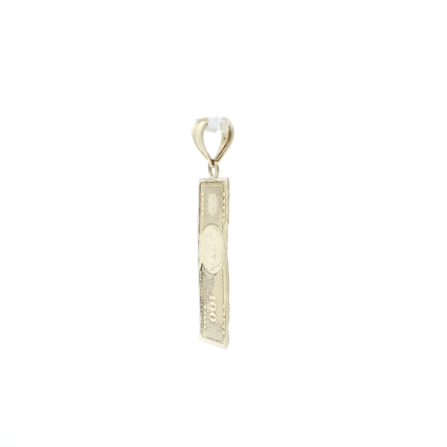 10K Yellow Gold 100$ Bill Pendant
