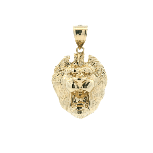10K Yellow Gold Lion Head Pendant