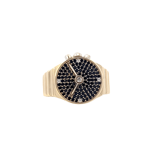 14K Yellow Gold Watch Design Ring