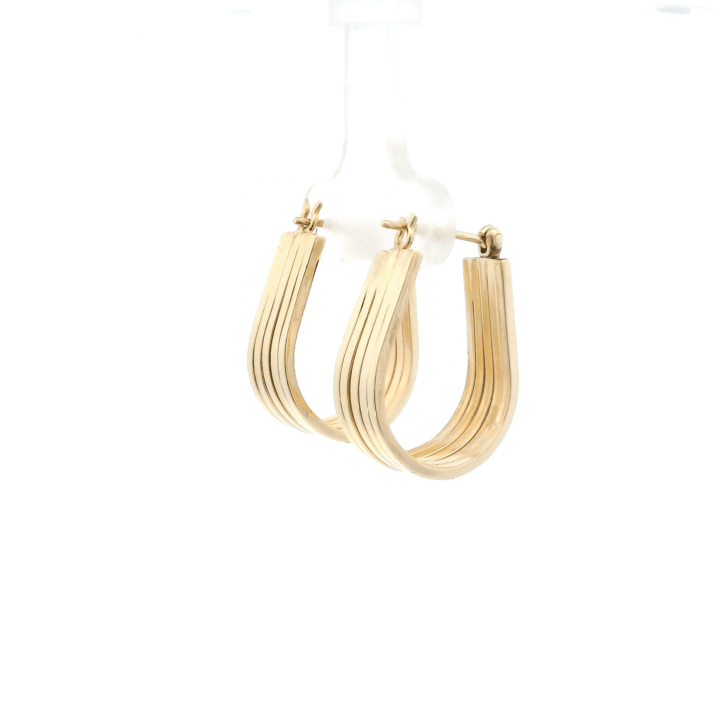 14K Yellow Gold U-Shaped Hoop Earrings