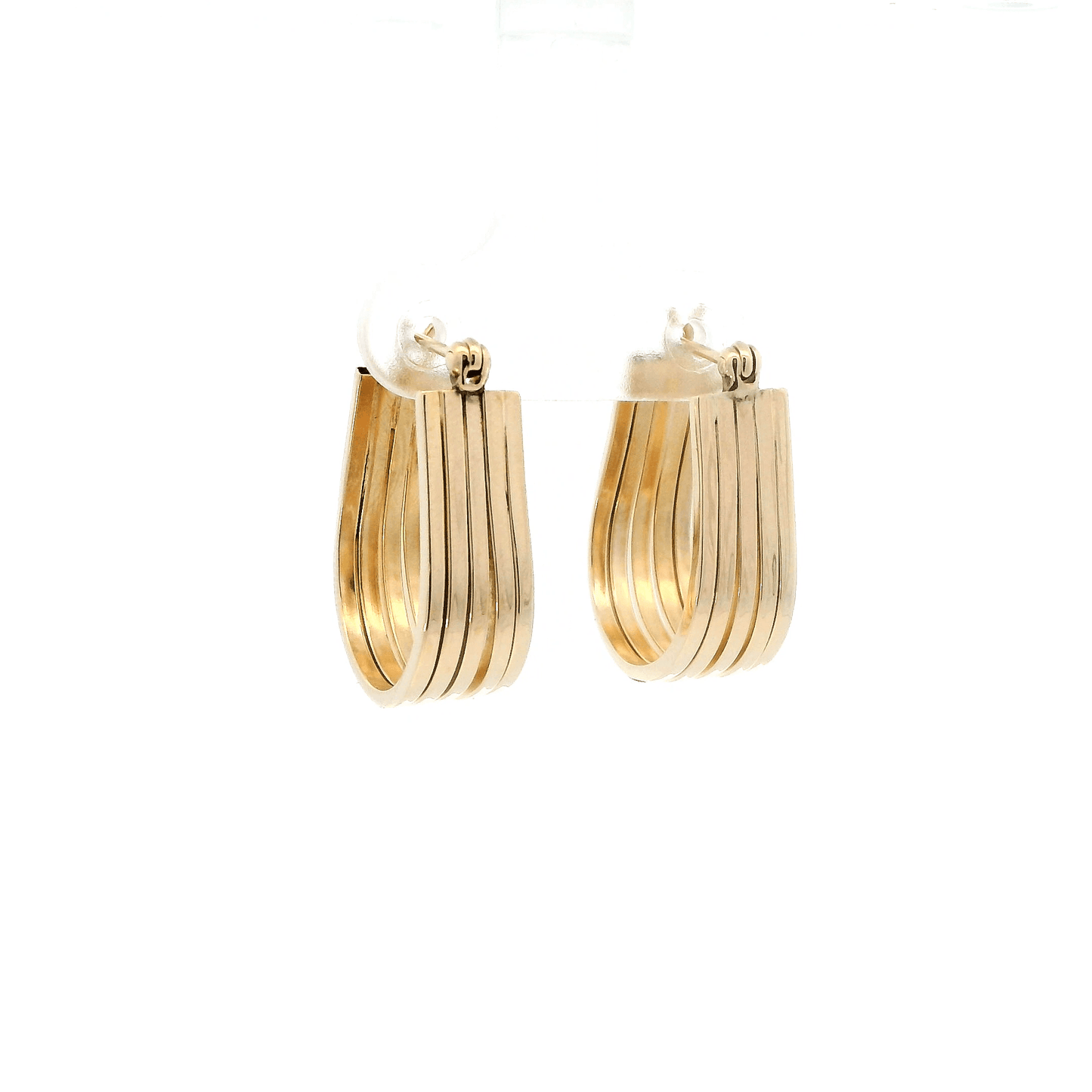 14K Yellow Gold U-Shaped Hoop Earrings