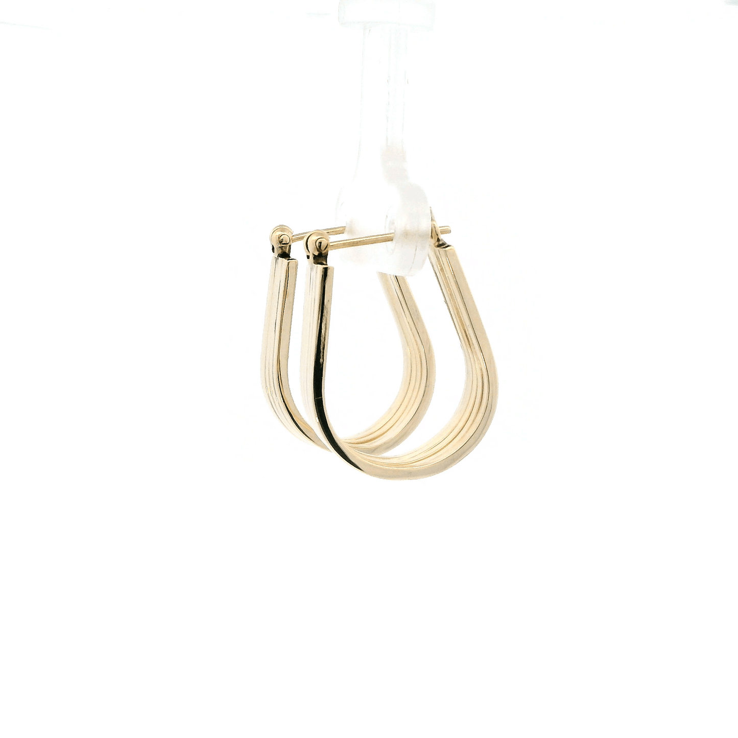 14K Yellow Gold U-Shaped Hoop Earrings