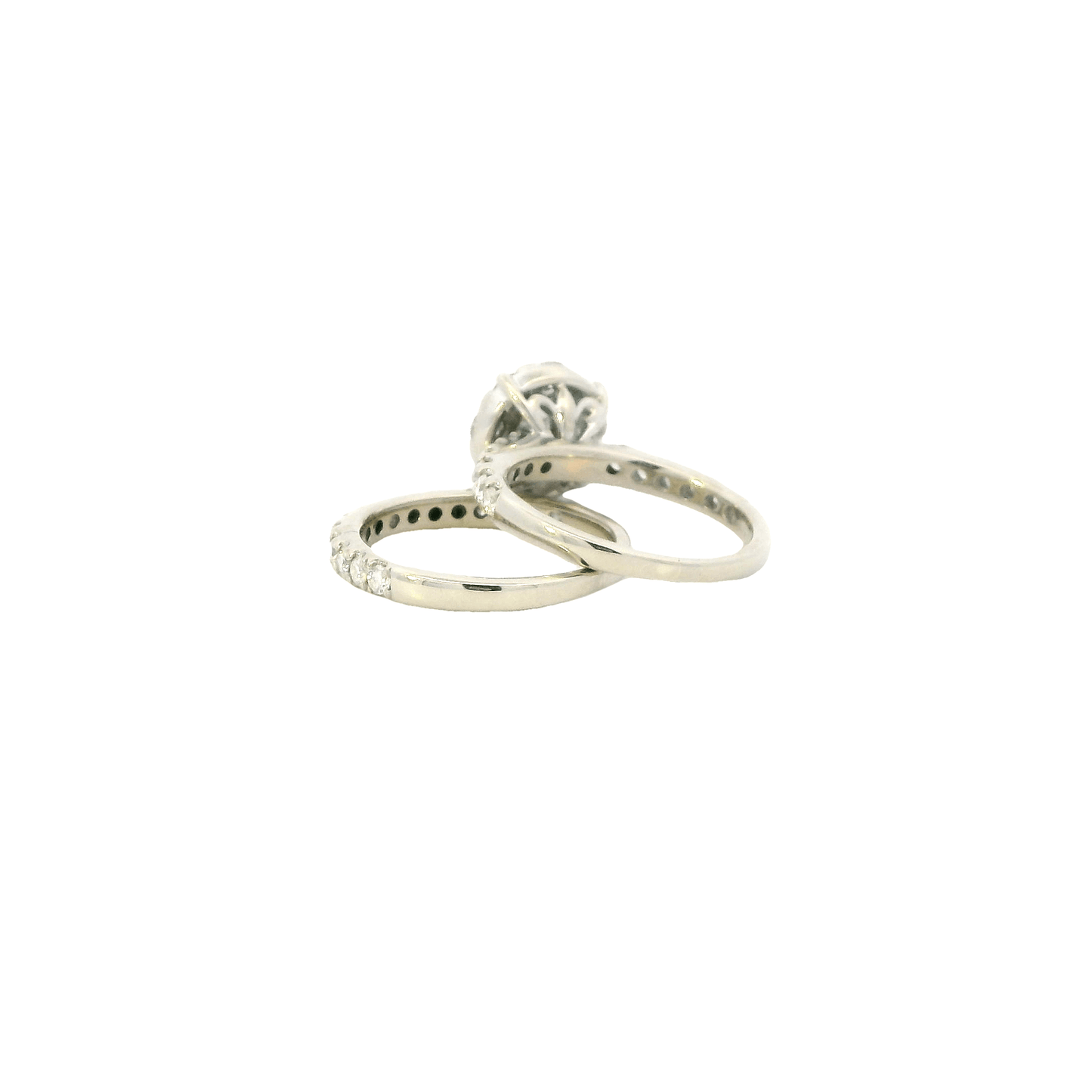 10K White Gold Engagement And Wedding Ring Set - 1.66ct