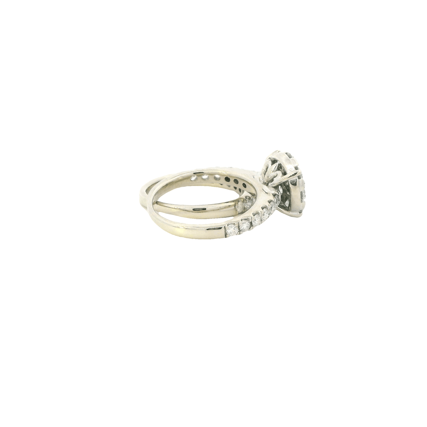 10K White Gold Engagement And Wedding Ring Set - 1.66ct