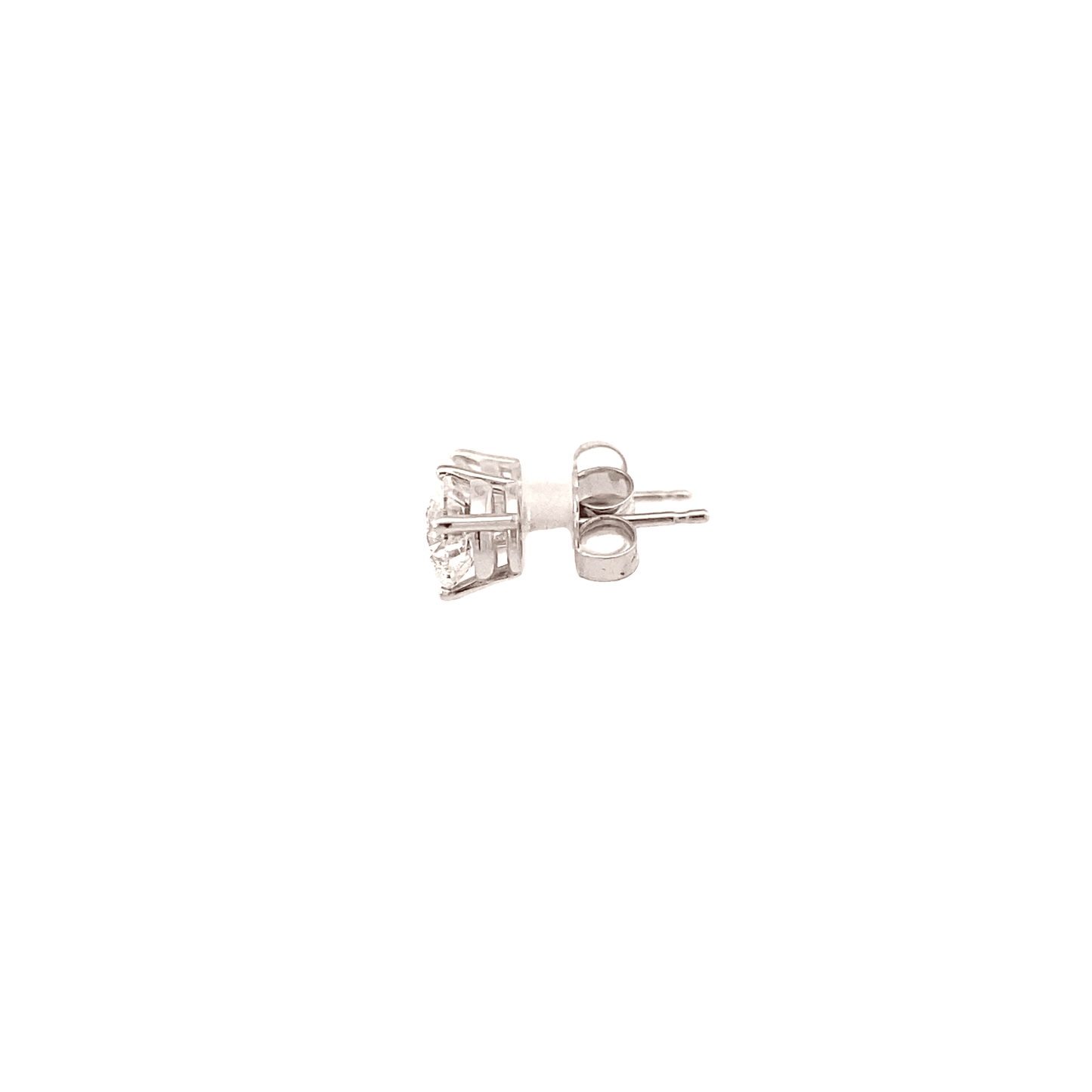 14K White Gold Diamond Solitaire Earrings - 1.33ct