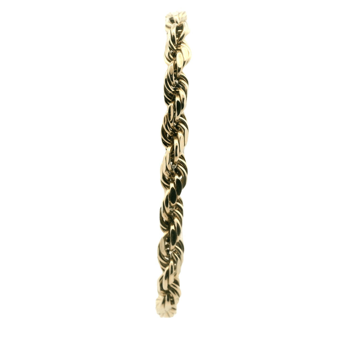 10K Yellow Gold Hollow Rope Chain Bracelet