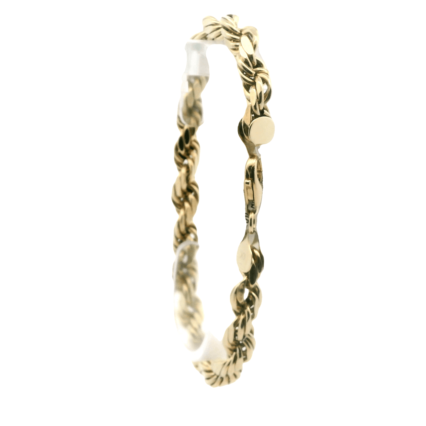 10K Yellow Gold Hollow Rope Chain Bracelet