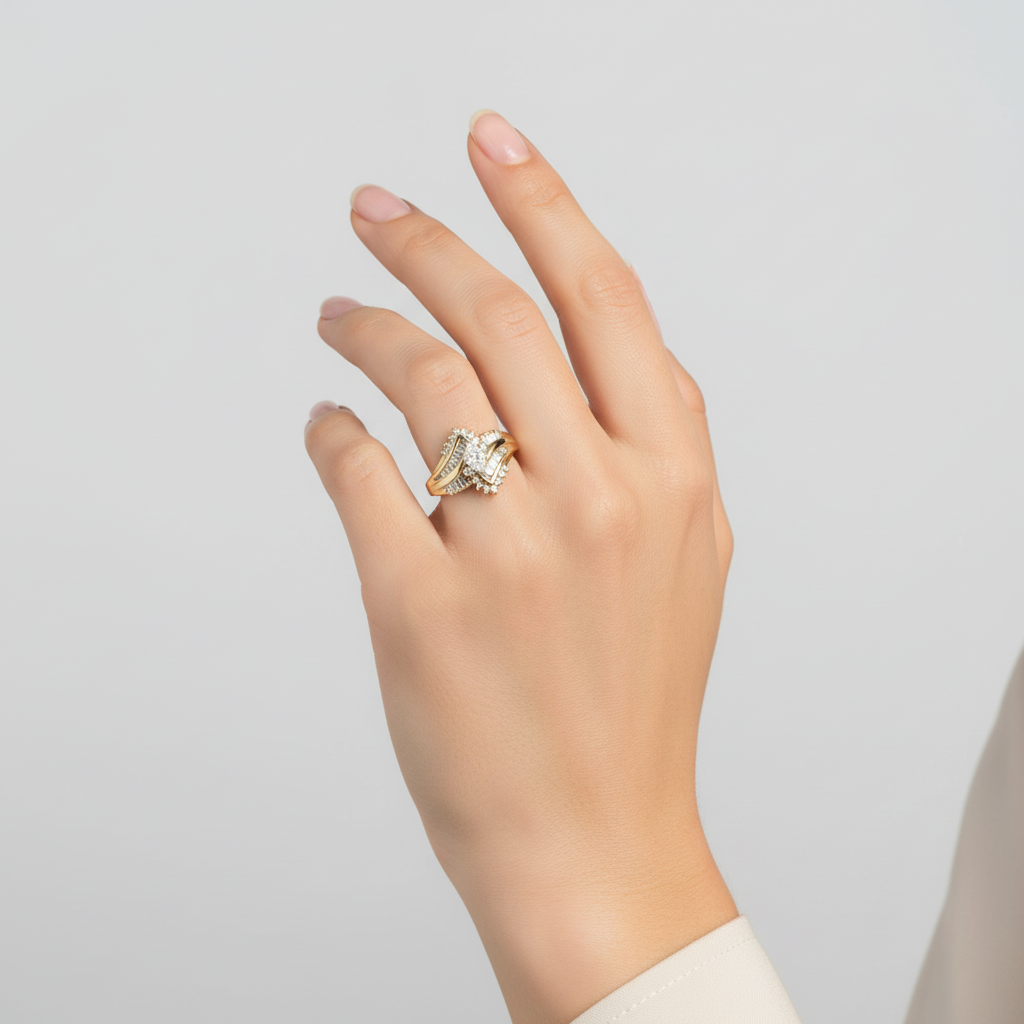 14K Yellow Gold And Diamond Womens Ring - 0.50ct