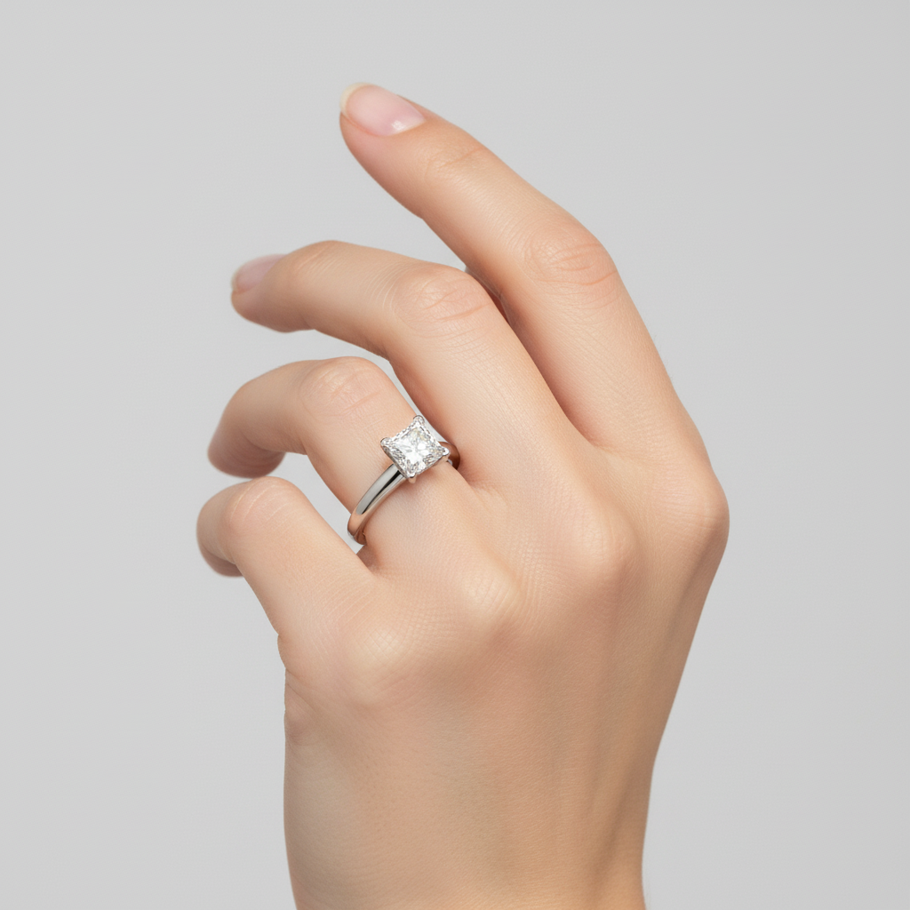 14K White Gold Diamond Solitaire Ring - 0.94ct