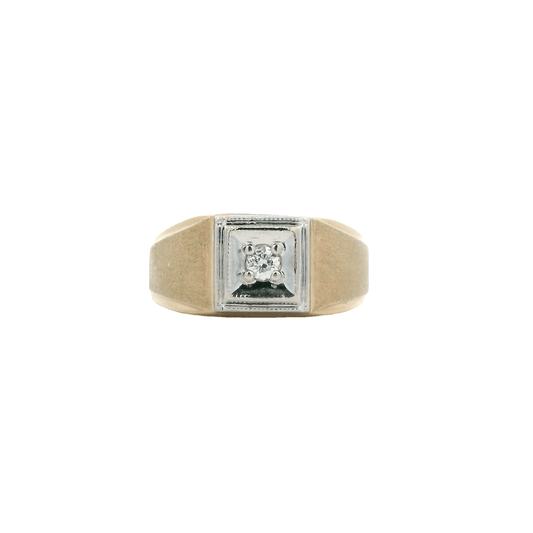 10K Yellow & White Gold Diamond Ring - 0.10ct