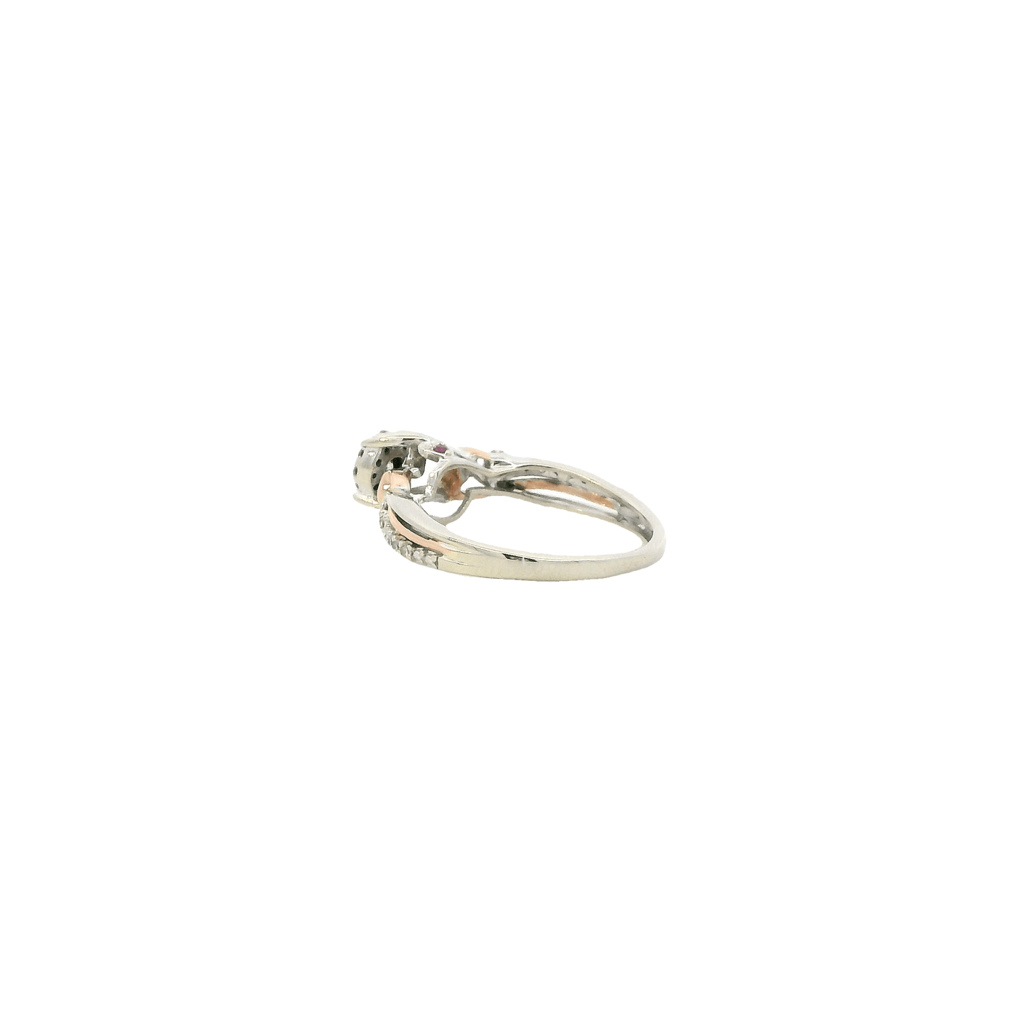 14K White And Rose Gold Diamond Womens Ring - 0.03ct