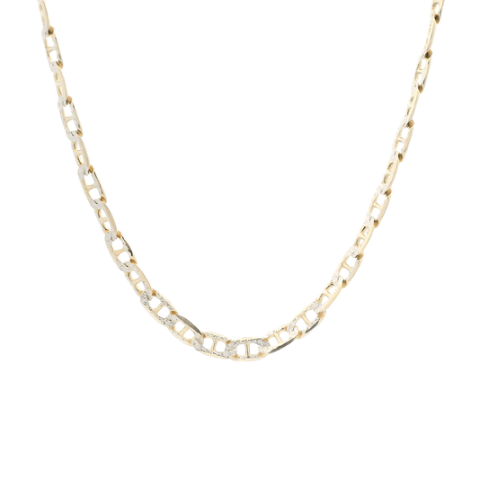 14K Yellow Gold Diamond Cut Mariner Chain