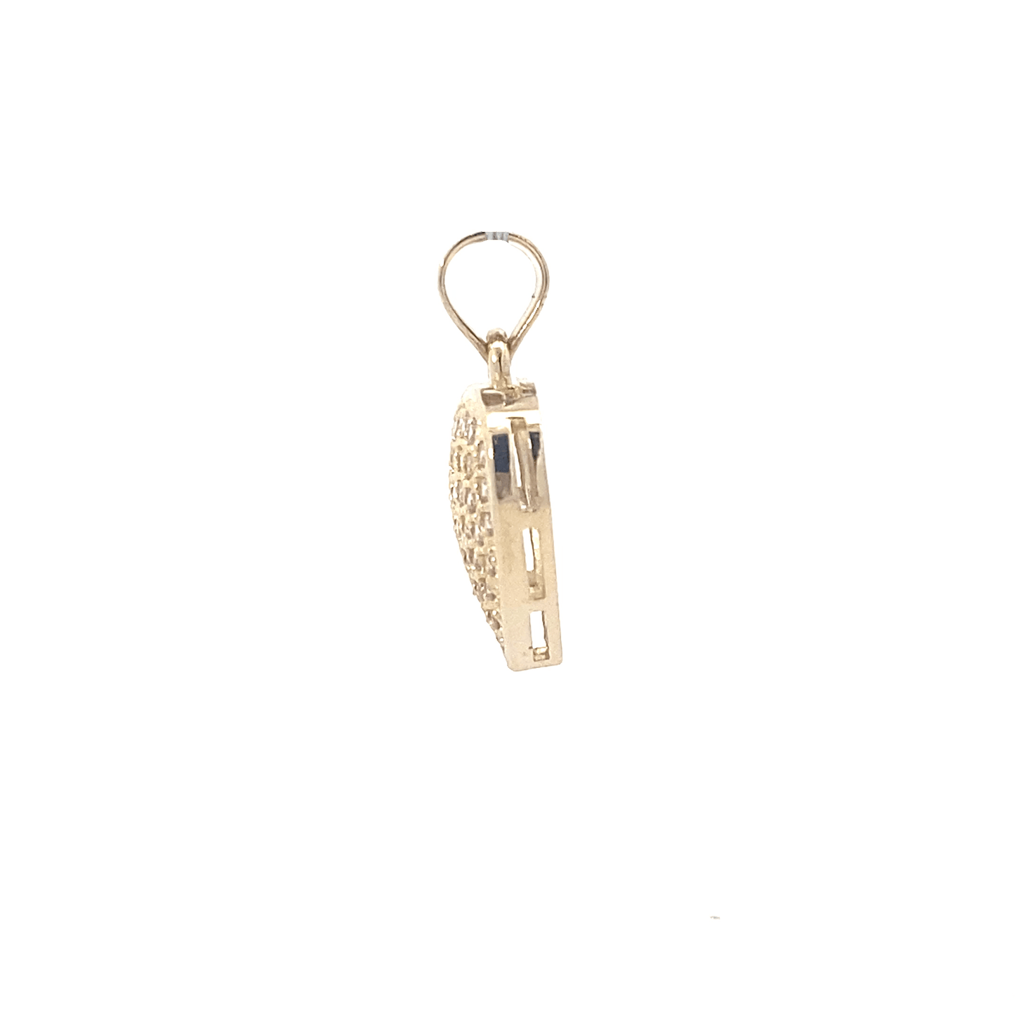 10K Yellow Gold Pink CZ Heart Pendant
