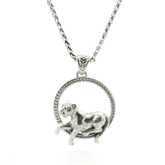 Sterling Silver John Hardy Leopard Pendant And Chain