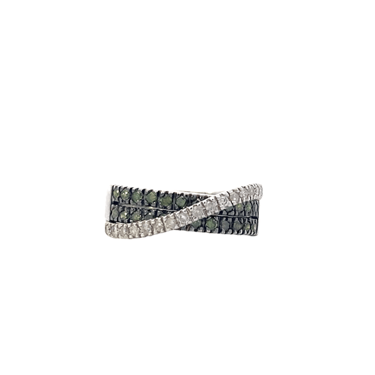 14K White Gold Irradiated Green Diamond Ring -0.57ct