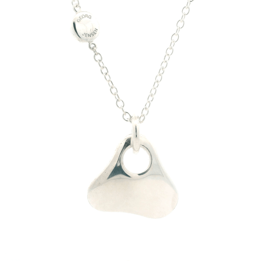 Silver George Jensen Geometric Triangle 22" Chain & Pendant Set