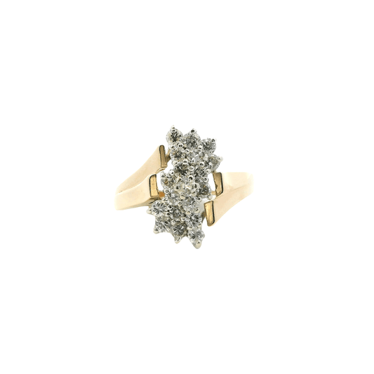 14K Yellow Gold Diamond Womens Ring - 1.10ct
