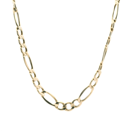 10K Yellow Gold 22" Hollow Figaro Chain