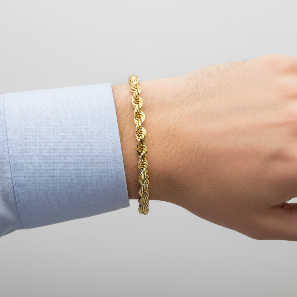14K Yellow Gold 8.5" Rope Bracelet