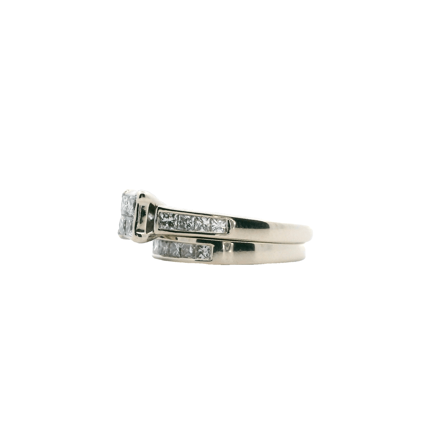 14K Yellow Gold Diamond Engagement & Wedding Ring Set - 1.45ct