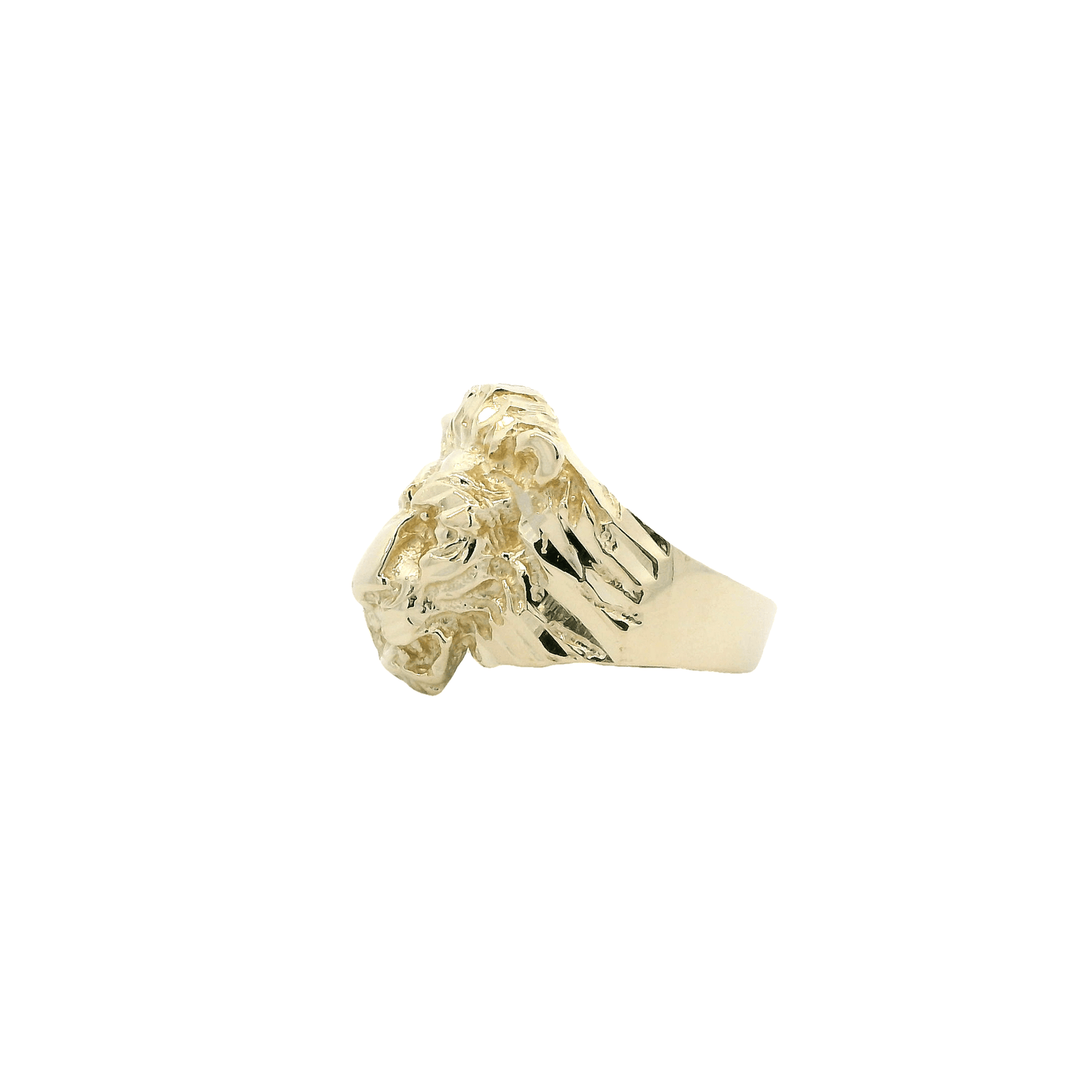 14K Yellow Gold Lion Head Ring