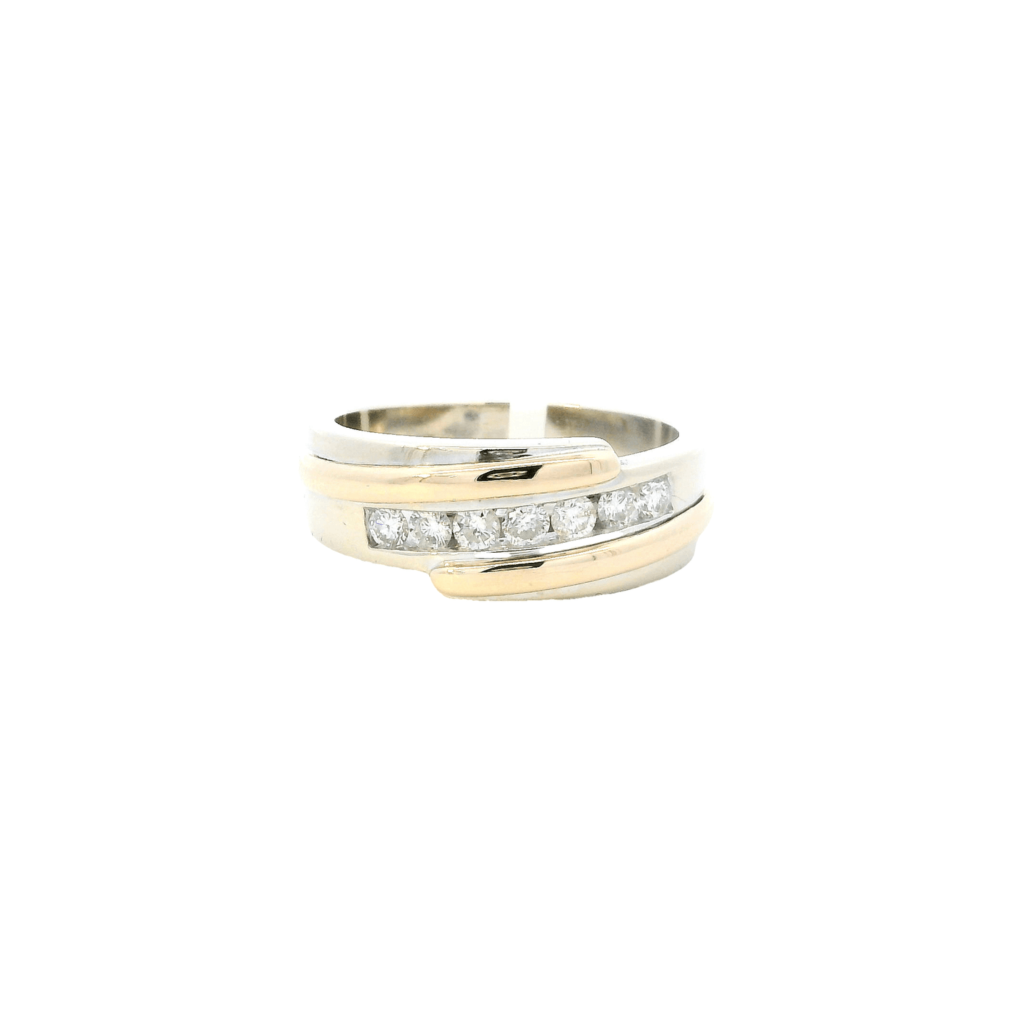 14K Yellow & White Gold Diamond Men’s Ring - 0.49ct
