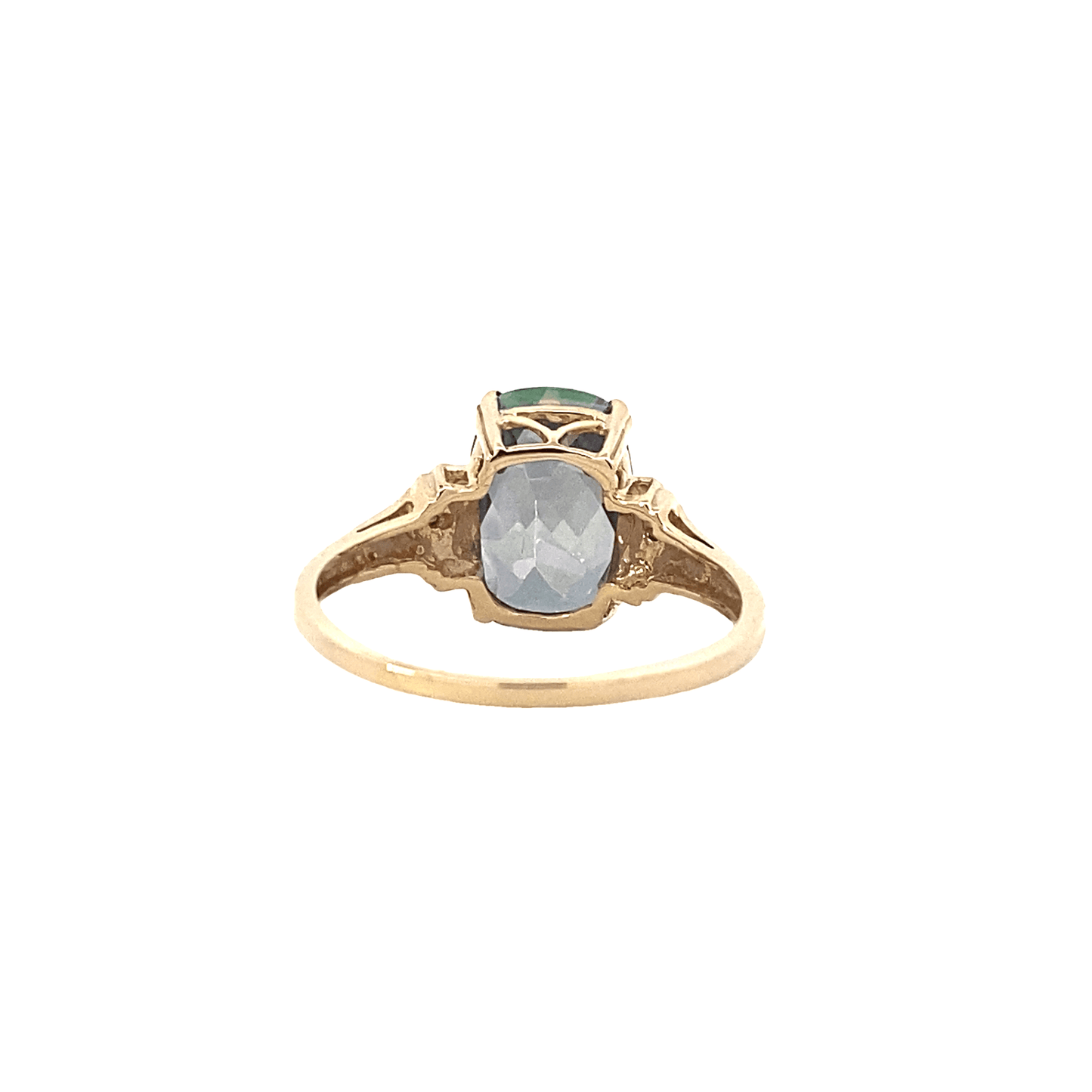 10K Yellow Gold Mystic Topaz And Diamond Womens Ring - 0.03ct