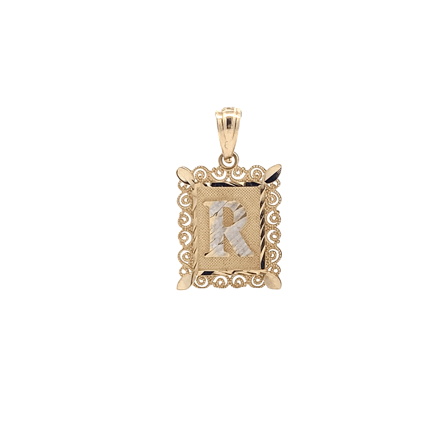 10K Yellow Gold Letter "R" Pendant
