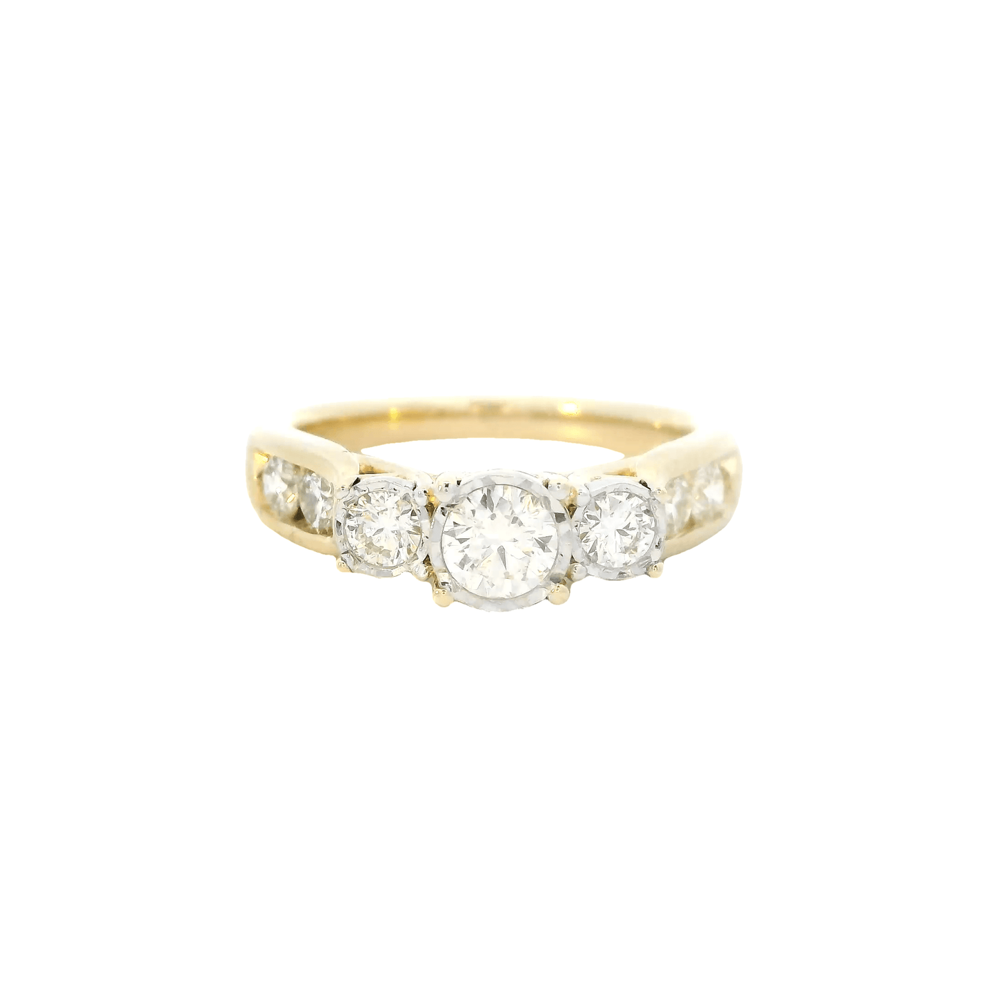14K Yellow Gold And Diamond Womens Ring -0.90ct