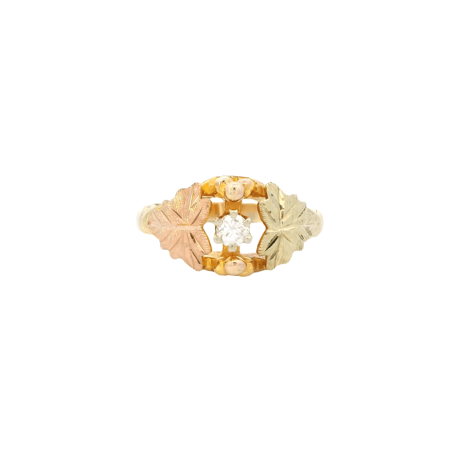 10K Yellow And Rose Gold Diamond Womens Ring - 0.10ct