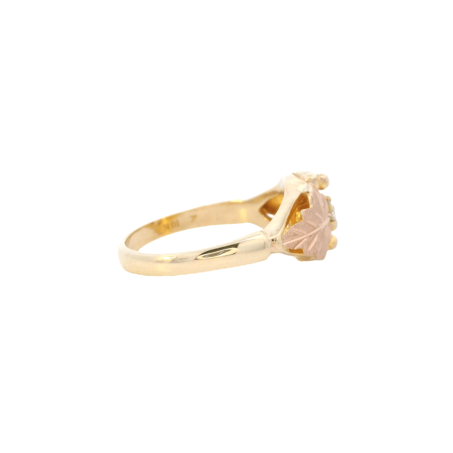 10K Yellow And Rose Gold Diamond Womens Ring - 0.10ct