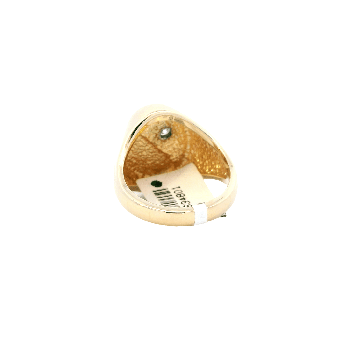 14K Yellow Gold Diamond Oval Mens Ring - 0.17ct
