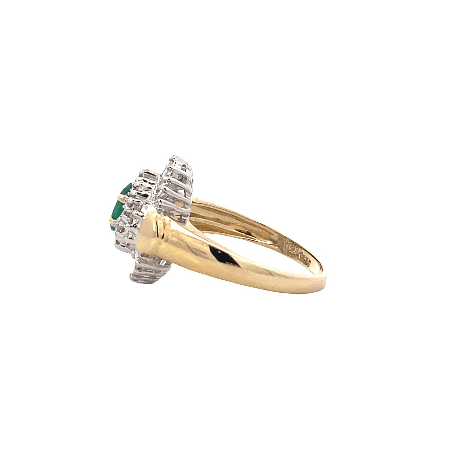 14K Yellow And White Gold And Emerald Diamond Womens Ring - 0.23ct