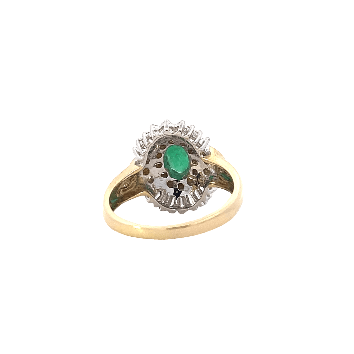 14K Yellow And White Gold And Emerald Diamond Womens Ring - 0.23ct