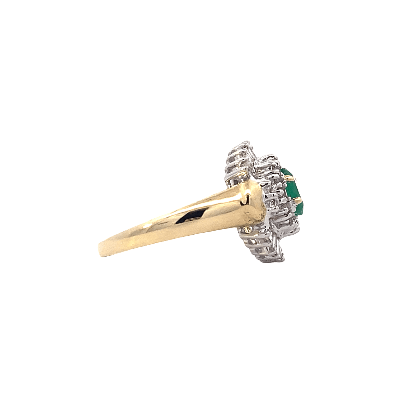 14K Yellow And White Gold And Emerald Diamond Womens Ring - 0.23ct