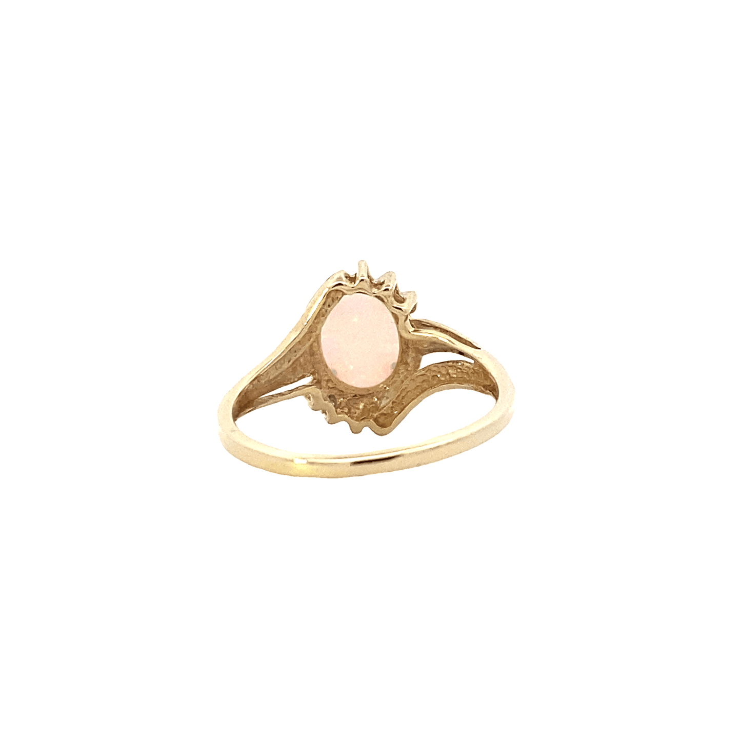 10K Yellow Gold And Oval Opal Womens Ring