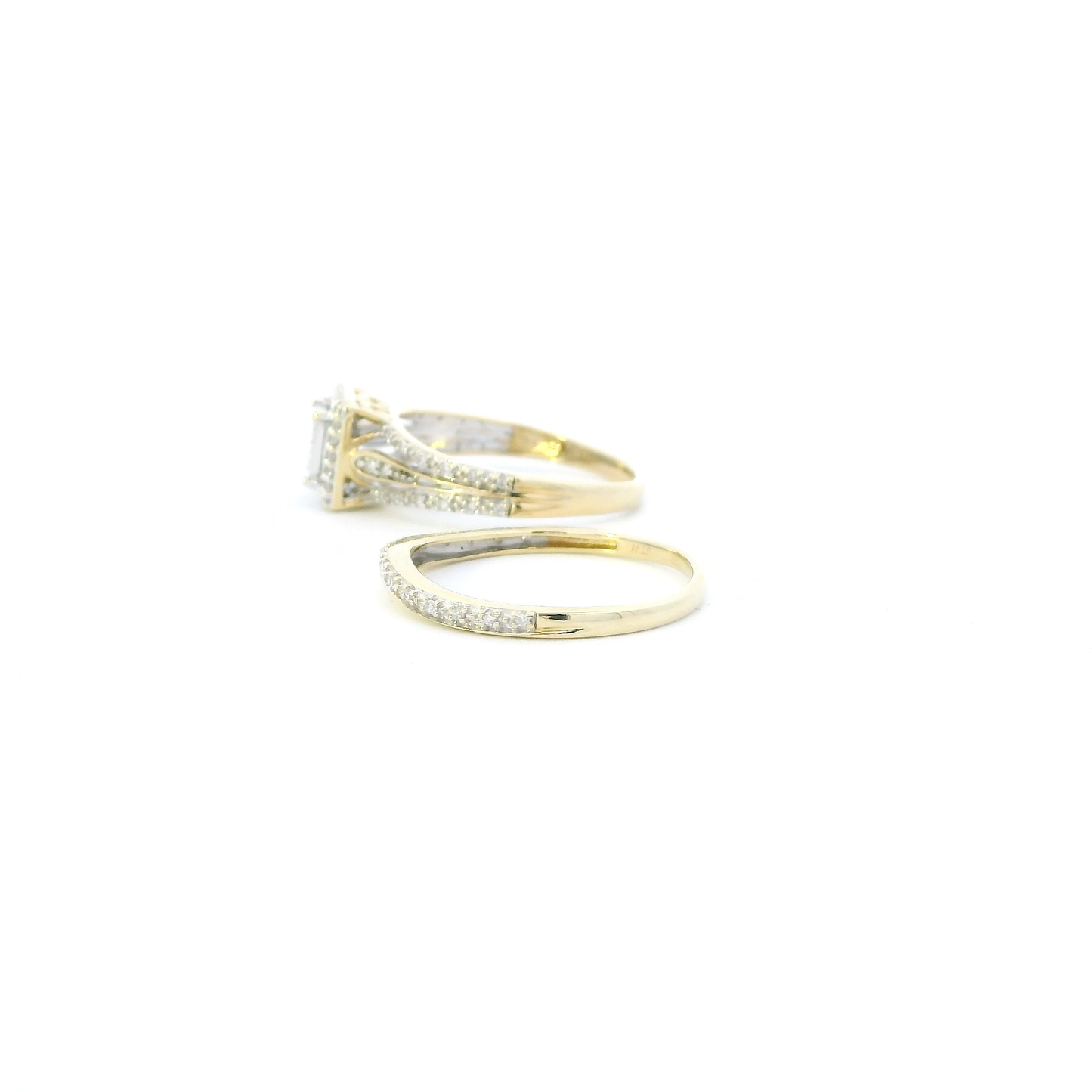 10K Yellow Gold Diamond Womens Ring Set - 0.45ct