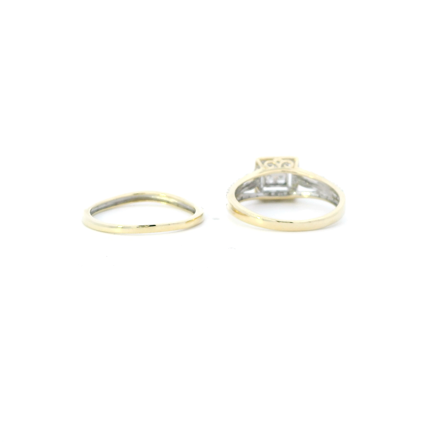 10K Yellow Gold Diamond Womens Ring Set - 0.45ct