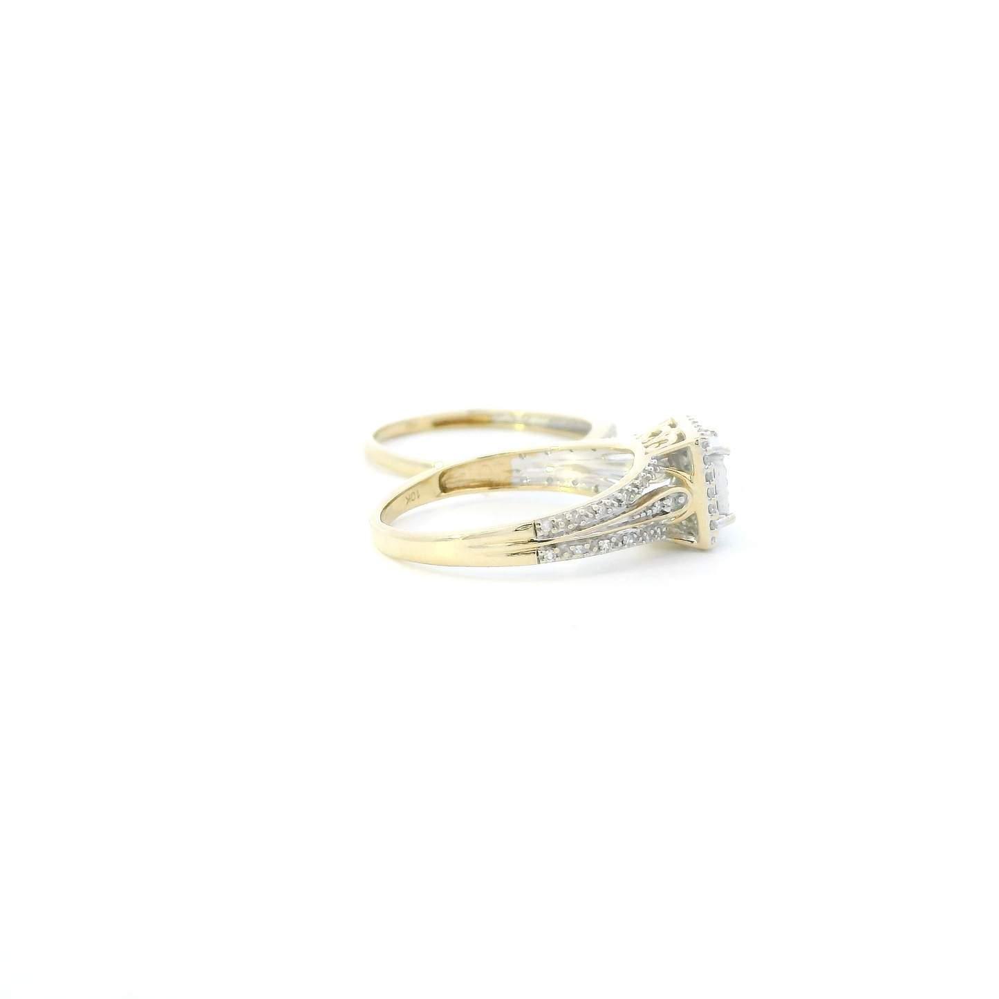 10K Yellow Gold Diamond Womens Ring Set - 0.45ct