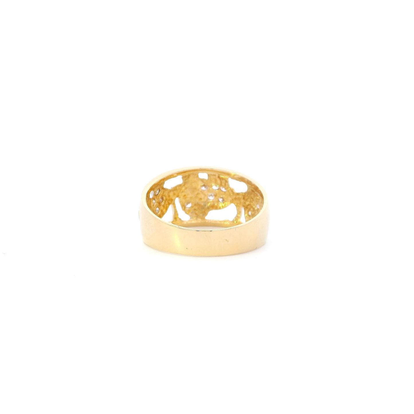 18K Yellow Gold Diamond Elephant Ring - 0.20ct