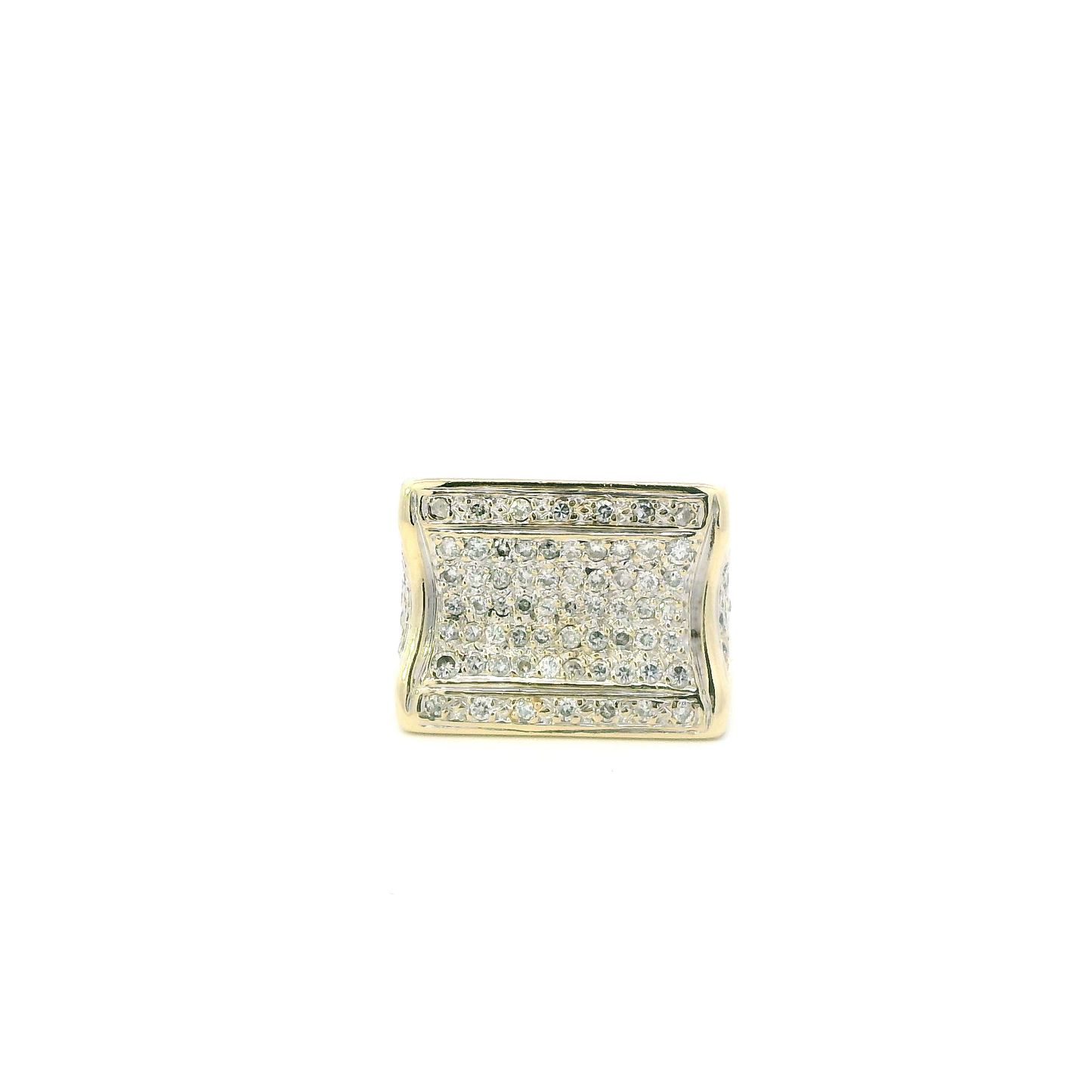 14K Yellow Gold Diamond Pave Ring -1.05ct