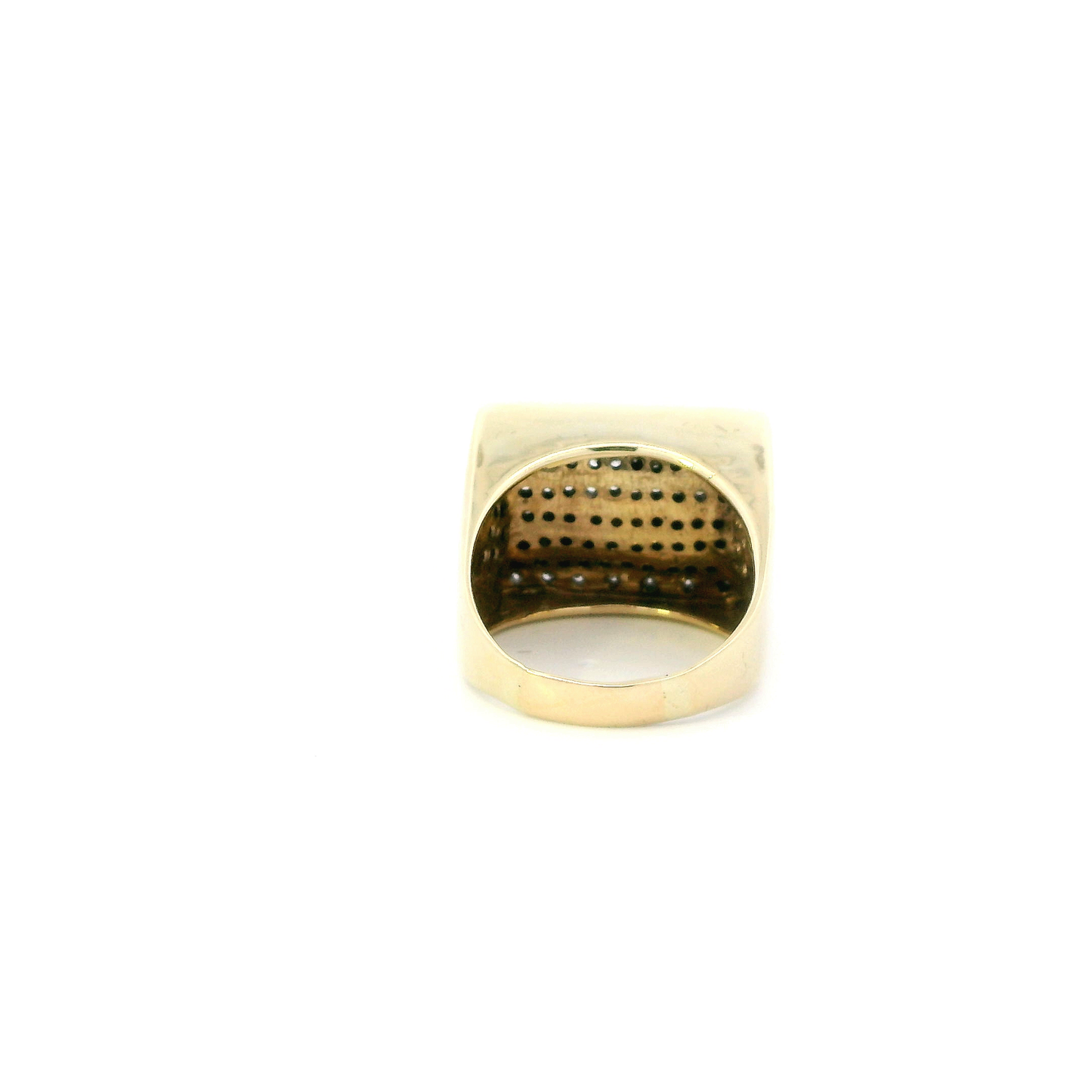 14K Yellow Gold Diamond Pave Ring -1.05ct