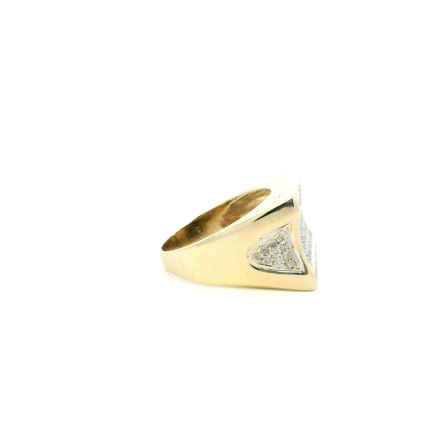 14K Yellow Gold Diamond Pave Ring -1.05ct